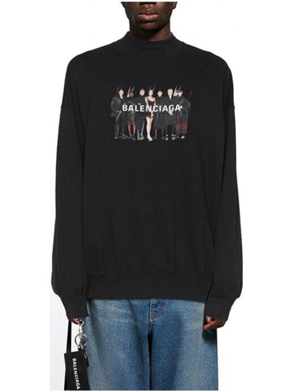 Balenciaga Black Icons Models Logo Crewneck Sweatshirt Unisex